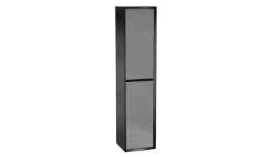 Шкаф навесной двухдверный, вертикальный Glass, цвет Черный + Серый фото - 1 - превью