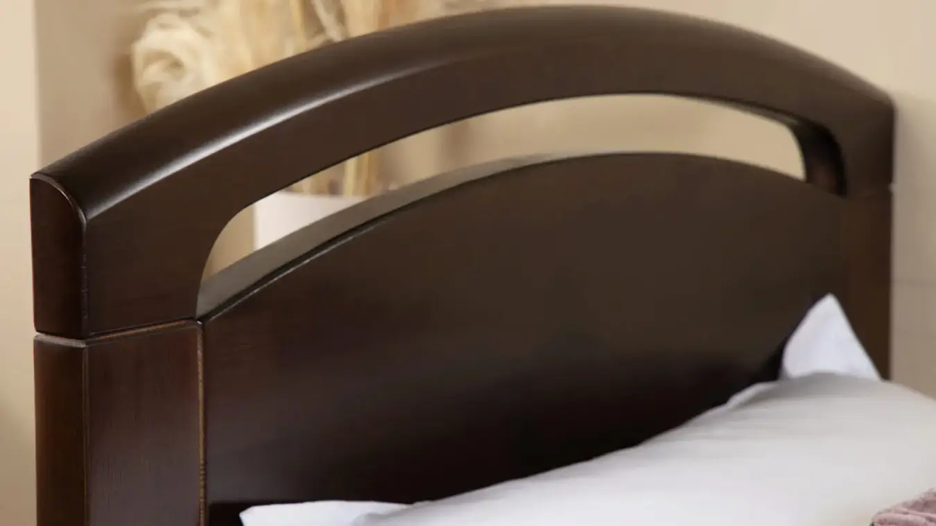 Кровать Regina Extra, цвет темный орех из натурального дерева - 4 - большое изображение