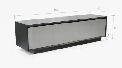 Тумба однодверная Glass, цвет Черный + Серый фото - 7 - превью