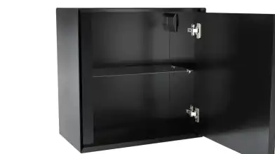 Шкаф навесной Glass, цвет Черный + Серый фото - 3 - превью