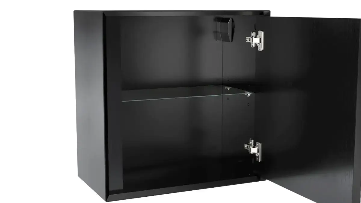 Шкаф навесной Glass, цвет Черный + Серый фото - 3 - большое изображение