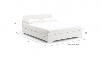 Кровать Artis, цвет Белый премиум из лдсп с изголовьем Askona фотография товара - 1