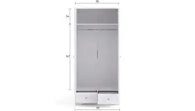 Шкаф двухдверный с ящиками Arya, цвет: белый фото - 4 - превью