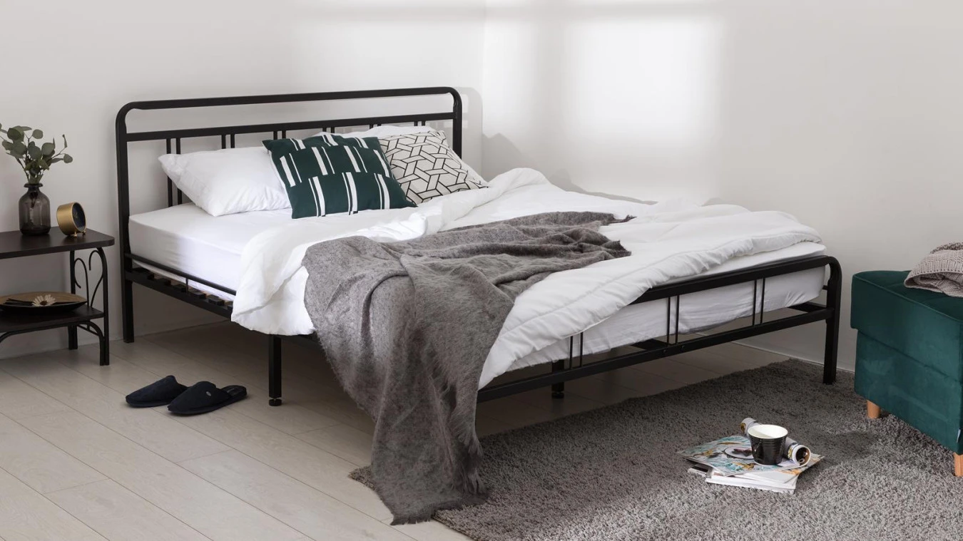 Металлическая кровать Avinon, цвет черный в спальню Askona фотография товара - 1 - большое изображение
