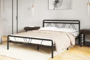 Металлическая кровать Cassis, цвет черный в спальню Askona фотография товара - 3