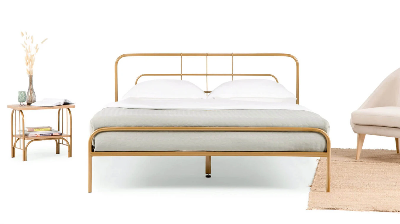 Металлическая кровать Modena Old gold mat в спальню Askona фотография товара - 3 - большое изображение