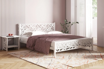 Кровать с коваными элементами Parma, цвет Белый шагрень Askona фотография товара - 0