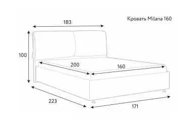 Мягкая кровать Milana New I с подушками для изголовья Askona фотография товара - 12 - превью