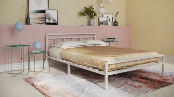 Современная металлическая кровать Avinon, цвет белый в спальню Askona фотография товара - 0