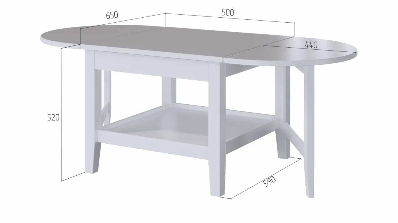 Журнальный столик (без ящика) Terek, цвет белый фото - 6 - большое изображение