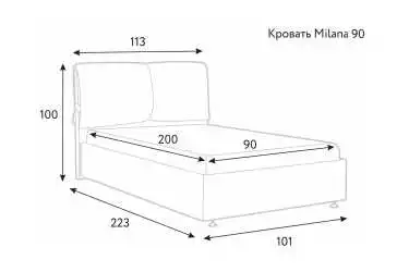 Мягкая кровать Milana New I с подушками для изголовья Askona фотография товара - 9 - превью