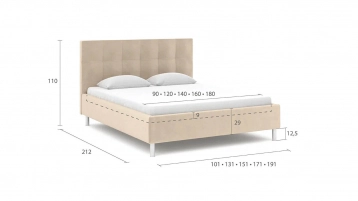 Мягкая кровать Evelin с широким изголовьем Askona фотография товара - 4