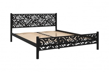 Кованая кровать Parma, цвет Черный шагрень с ажурным изголовьем Askona фото - 4